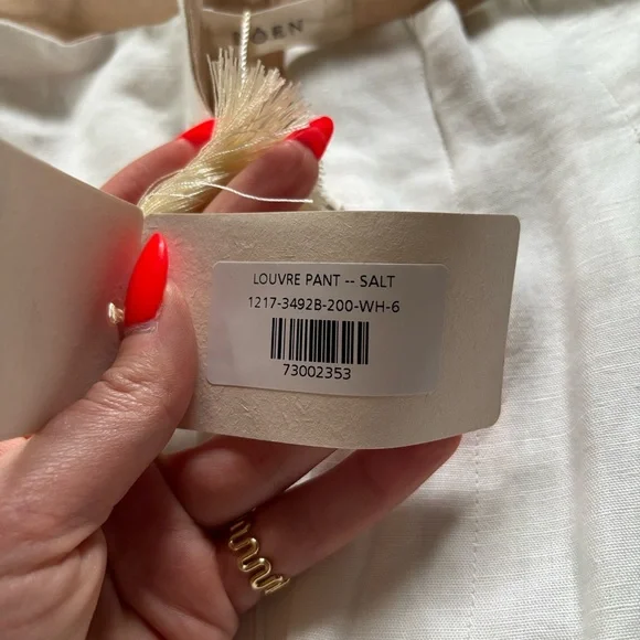 Doen Women’s White Linen Pants - Picture 2 of 3